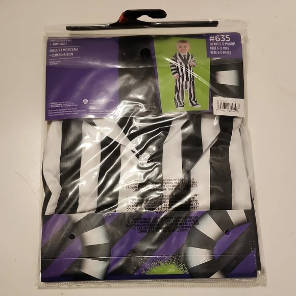 Infant Costume - Black and White Stripes - Picture 8 of 8